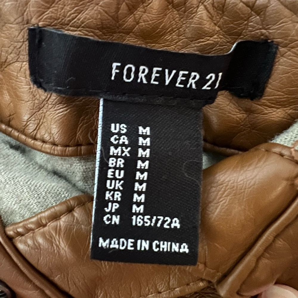 Faux Leather Brown Mini Skirt Size M - Picture 3 of 3